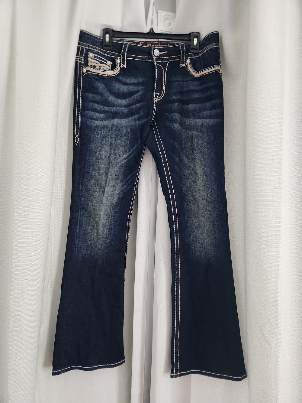 Rock Revival Women's Easy Boot Luz Dark Wash Women’s Bootcut Jeans Distressed 30